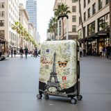 InUSA Paris Print Luggage with Spinner Wheels | Durable Lightweight Hardside Suitcase | Travel Bag with Handle and Trolley | 28 - Inch Large Checked luggage