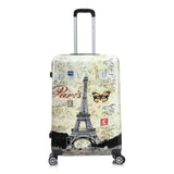 InUSA Paris Print Luggage with Spinner Wheels | Durable Lightweight Hardside Suitcase | Travel Bag with Handle and Trolley | 28 - Inch Large Checked luggage