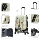 InUSA Paris Print Luggage with Spinner Wheels | Durable Lightweight Hardside Suitcase | Travel Bag with Handle and Trolley | 28 - Inch Large Checked luggage