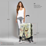 InUSA Paris Print Luggage with Spinner Wheels | Durable Lightweight Hardside Suitcase | Travel Bag with Handle and Trolley | 28 - Inch Large Checked luggage