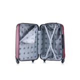 InUSA PILOT Luggage with Ergonomic Handles | Spacious Travel Suitcase with Four Spinner Wheels and Studs | 20 Inch Hardside Carry - On Spinner Luggage | Wine