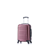 InUSA PILOT Luggage with Ergonomic Handles | Spacious Travel Suitcase with Four Spinner Wheels and Studs | 20 Inch Hardside Carry-On Spinner Luggage | Wine