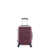InUSA PILOT Luggage with Ergonomic Handles | Spacious Travel Suitcase with Four Spinner Wheels and Studs | 20 Inch Hardside Carry - On Spinner Luggage | Wine