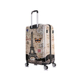 InUSA Prints 3 - Piece PC/ABS Plastic Luggage Set, Paris (IUAPCSML - PAR)