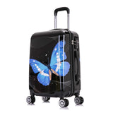InUSA Prints PC/ABS Plastic Carry - On Luggage, Black Butterfly (IUAPC00S - BBU)