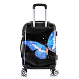 InUSA Prints PC/ABS Plastic Carry - On Luggage, Black Butterfly (IUAPC00S - BBU)