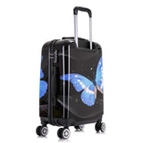 InUSA Prints PC/ABS Plastic Carry - On Luggage, Black Butterfly (IUAPC00S - BBU)