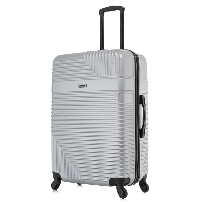 InUSA RESILIENCE Luggage with Spinner Wheels | Durable Lightweight Hardside Suitcase, Traveling Suitcases, Travel Bag with Handle and Trolley | 28 - Inch Large Checked Luggage | Silver