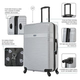 InUSA RESILIENCE Luggage with Spinner Wheels | Durable Lightweight Hardside Suitcase, Traveling Suitcases, Travel Bag with Handle and Trolley | 28 - Inch Large Checked Luggage | Silver