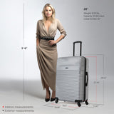 InUSA RESILIENCE Luggage with Spinner Wheels | Durable Lightweight Hardside Suitcase, Traveling Suitcases, Travel Bag with Handle and Trolley | 28 - Inch Large Checked Luggage | Silver