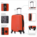InUSA ROYAL Hardside Luggage with Ergonomic Handles | Spacious Travel Suitcase with Four Spinner Wheels and Studs | 20 Inch Hardside Carry - On Spinner Luggage | Orange