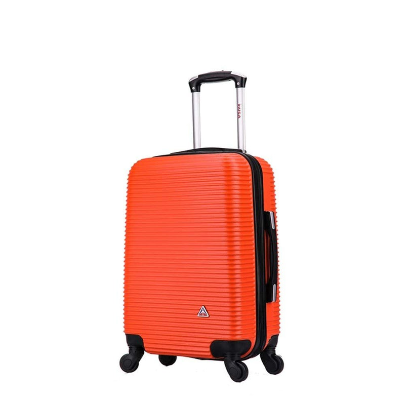 InUSA ROYAL Hardside Luggage with Ergonomic Handles | Spacious Travel Suitcase with Four Spinner Wheels and Studs | 20 Inch Hardside Carry - On Spinner Luggage | Orange