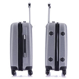 InUSA ROYAL Hardside Luggage with Ergonomic Handles | Spacious Travel Suitcase with Four Spinner Wheels and Studs | 20 Inch Hardside Carry - On Spinner Luggage | Silver