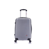 InUSA ROYAL Hardside Luggage with Ergonomic Handles | Spacious Travel Suitcase with Four Spinner Wheels and Studs | 20 Inch Hardside Carry - On Spinner Luggage | Silver