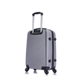 InUSA ROYAL Hardside Luggage with Ergonomic Handles | Spacious Travel Suitcase with Four Spinner Wheels and Studs | 20 Inch Hardside Carry - On Spinner Luggage | Silver