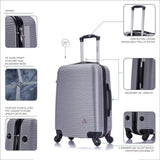InUSA ROYAL Hardside Luggage with Ergonomic Handles | Spacious Travel Suitcase with Four Spinner Wheels and Studs | 20 Inch Hardside Carry - On Spinner Luggage | Silver