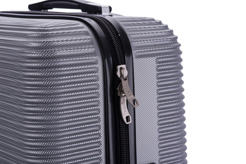 InUSA ROYAL Hardside Luggage with Ergonomic Handles | Spacious Travel Suitcase with Four Spinner Wheels and Studs | 20 Inch Hardside Carry - On Spinner Luggage | Silver
