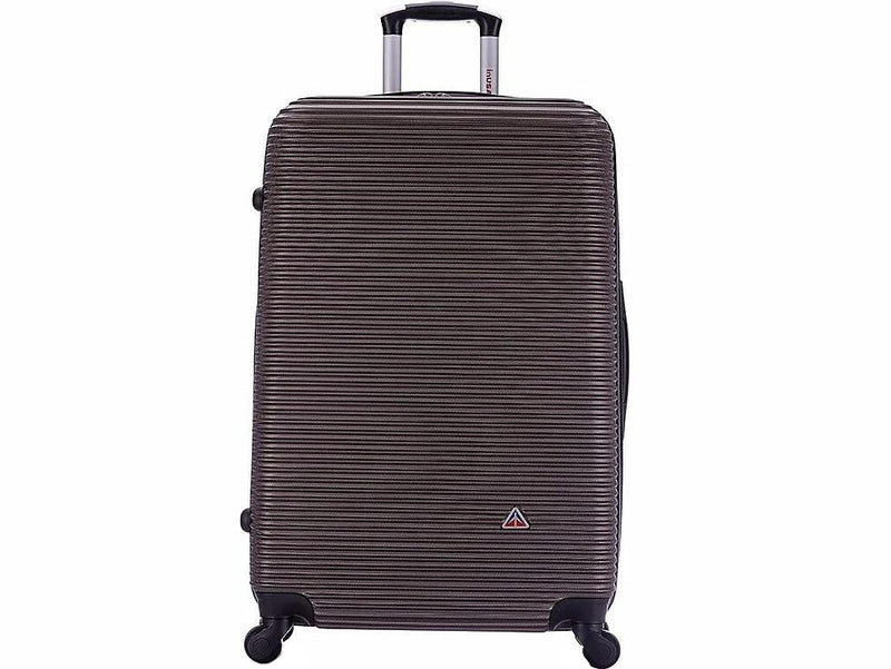 InUSA Royal Large Plastic 4 - Wheel Spinner Luggage, Brown (IUROY00L - BRO)