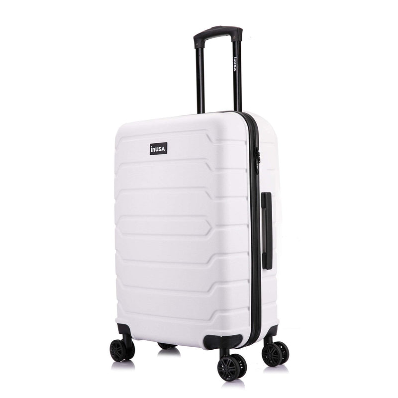 InUSA Trend 24" Hardside Suitcase, 4 - Wheeled Spinner, TSA Checkpoint Friendly, White (IUTRE00M - WHI)