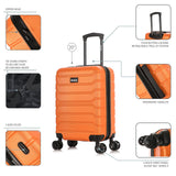 InUSA TREND Luggage with Spinner Wheels | Durable Lightweight Hardshell Suitcase, Travel bag with Handle and Trolley, 20 - Inch Carry On Small Luggage | Orange