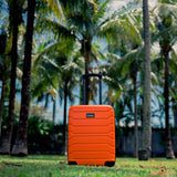 InUSA TREND Luggage with Spinner Wheels | Durable Lightweight Hardshell Suitcase, Travel bag with Handle and Trolley, 20 - Inch Carry On Small Luggage | Orange
