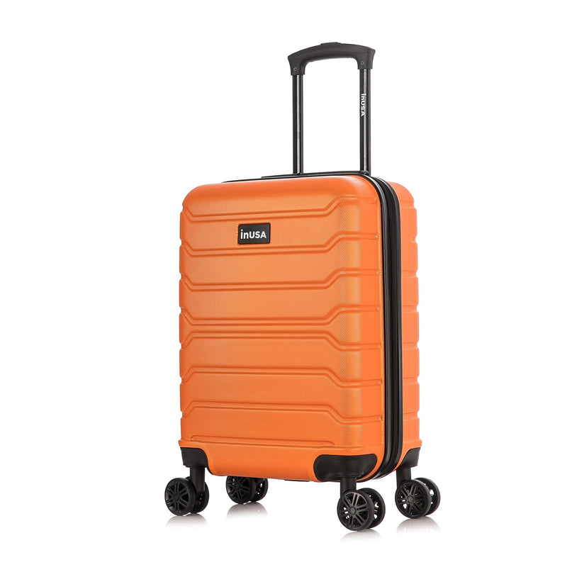 InUSA TREND Luggage with Spinner Wheels | Durable Lightweight Hardshell Suitcase, Travel bag with Handle and Trolley, 20 - Inch Carry On Small Luggage | Orange