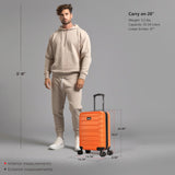 InUSA TREND Luggage with Spinner Wheels | Durable Lightweight Hardshell Suitcase, Travel bag with Handle and Trolley, 20 - Inch Carry On Small Luggage | Orange