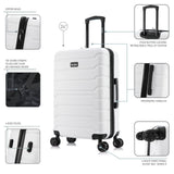 InUSA TREND Luggage with Spinner Wheels | Durable lightweight Hardside Suitcase, Travel bag with Handle and Trolley, 24 - Inch Medium Checked luggage | White