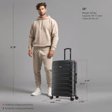 InUSA TREND Luggage with Spinner Wheels | Durable Lightweight Hardside Suitcase, Travel bag with Handle and Trolley, 28 - Inch Large Checked luggage | Black