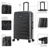 InUSA TREND Luggage with Spinner Wheels | Durable Lightweight Hardside Suitcase, Travel bag with Handle and Trolley, 28 - Inch Large Checked luggage | Black