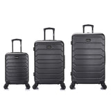 InUSA Trend Plastic 3 - Piece Luggage Set, Black (IUTRESML - BLK)