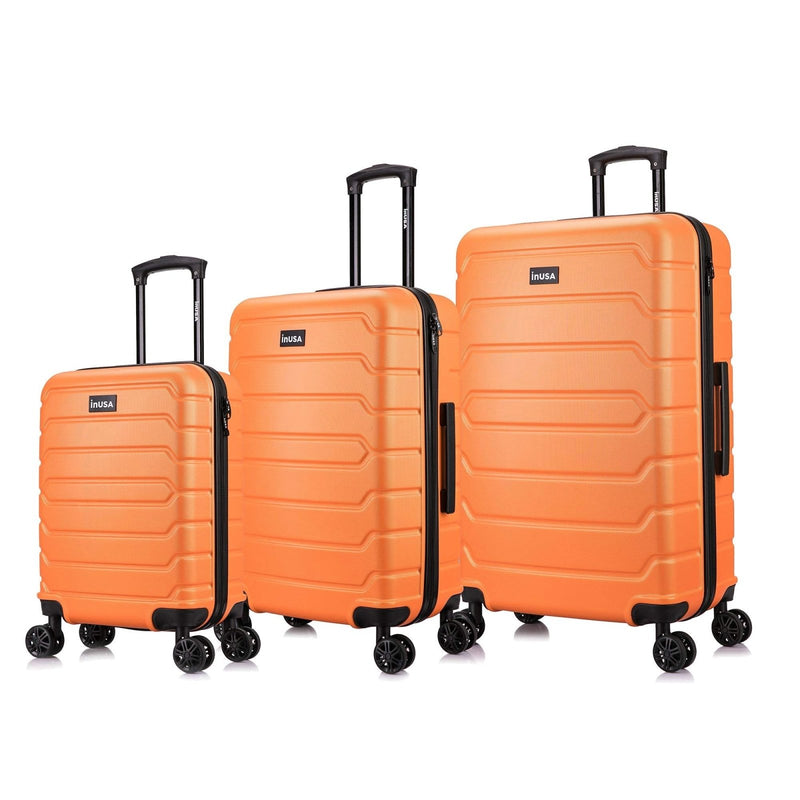 InUSA Trend Plastic 3 - Piece Luggage Set, Orange (IUTRESML - ORA)