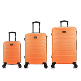 InUSA Trend Plastic 3 - Piece Luggage Set, Orange (IUTRESML - ORA)