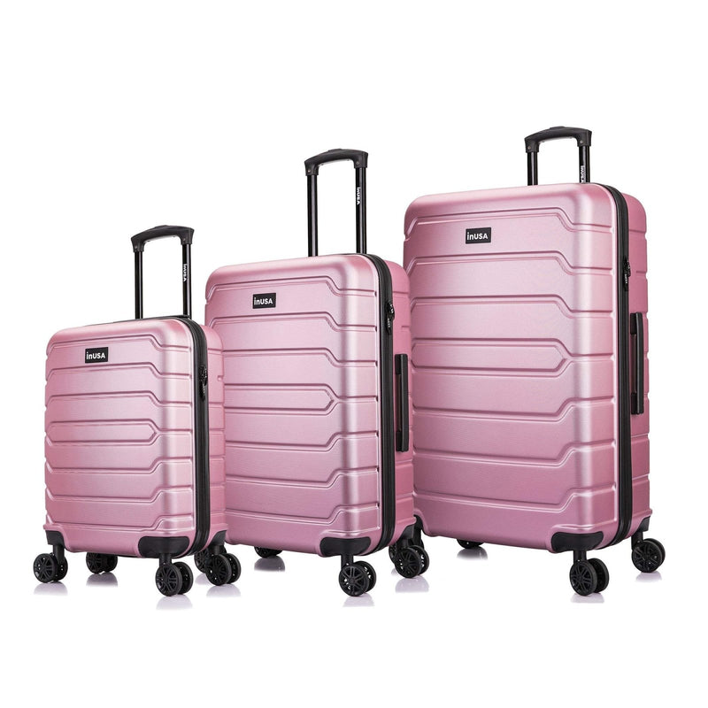 InUSA Trend Plastic 3 - Piece Luggage Set, Rose Gold (IUTRESML - ROS)