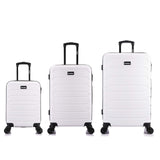 InUSA Trend Plastic 3 - Piece Luggage Set, White (IUTRESML - WHI)