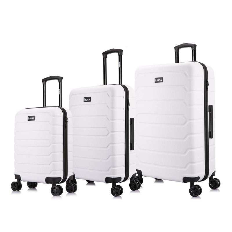InUSA Trend Plastic 3 - Piece Luggage Set, White (IUTRESML - WHI)