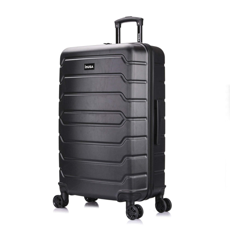 InUSA Trend Plastic 4 - Wheel Spinner Luggage, Black (IUTRE00L - BLK)