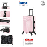 InUSA VASTY Luggage with Spinner Wheels | Durable Lightweight Hardshell Suitcase Travel Bag with Handle and Trolley 20 - Inch Carry On Small Luggage | Pink