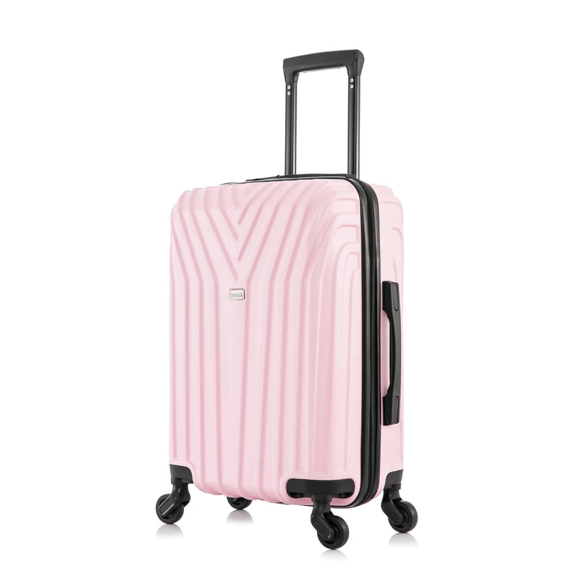 InUSA VASTY Luggage with Spinner Wheels | Durable Lightweight Hardshell Suitcase Travel Bag with Handle and Trolley 20 - Inch Carry On Small Luggage | Pink