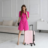 InUSA VASTY Luggage with Spinner Wheels | Durable Lightweight Hardshell Suitcase Travel Bag with Handle and Trolley 20 - Inch Carry On Small Luggage | Pink