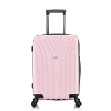 InUSA VASTY Luggage with Spinner Wheels | Durable Lightweight Hardshell Suitcase Travel Bag with Handle and Trolley 20 - Inch Carry On Small Luggage | Pink