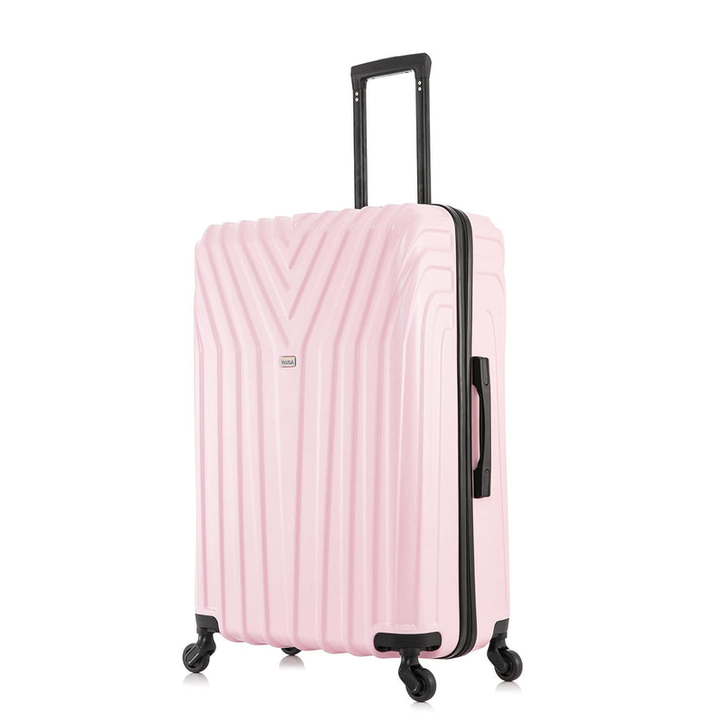 InUSA VASTY Luggage with Spinner Wheels | Durable Lightweight Hardside Suitcase, Travel Bag with Handle and Trolley, 28 - Inch Large Checked Luggage | Pink