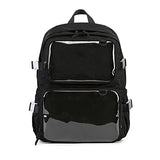 irLocy Kawaii Backpack Cute Ita Bag Large School Pink Ita Backpack for Pin Display Women Girl (Black)