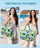 ISEYOU Extra Large Beach Bag, Waterproof Beach Totes Bags with Zipper, Pool Bag with Wet Compartment, Lightweight Foldable Large Weekender Bags for Women Men, Perfect for Pool Travel Vacation Gym