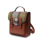 Islander HarrisTweed The Calton Backpack, Chestnut Blue Tartan