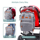ISMGN Diaper Bag Backpack with Changing Station, Large Diaper Bag, Baby Bag, Multifunctional Diaper Bag, Gray