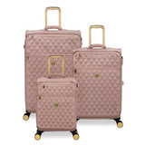 It Luggage Glimmering 3 Piece Softside 8 Wheel Expandable Spinner Luggage Set, Mink Gold