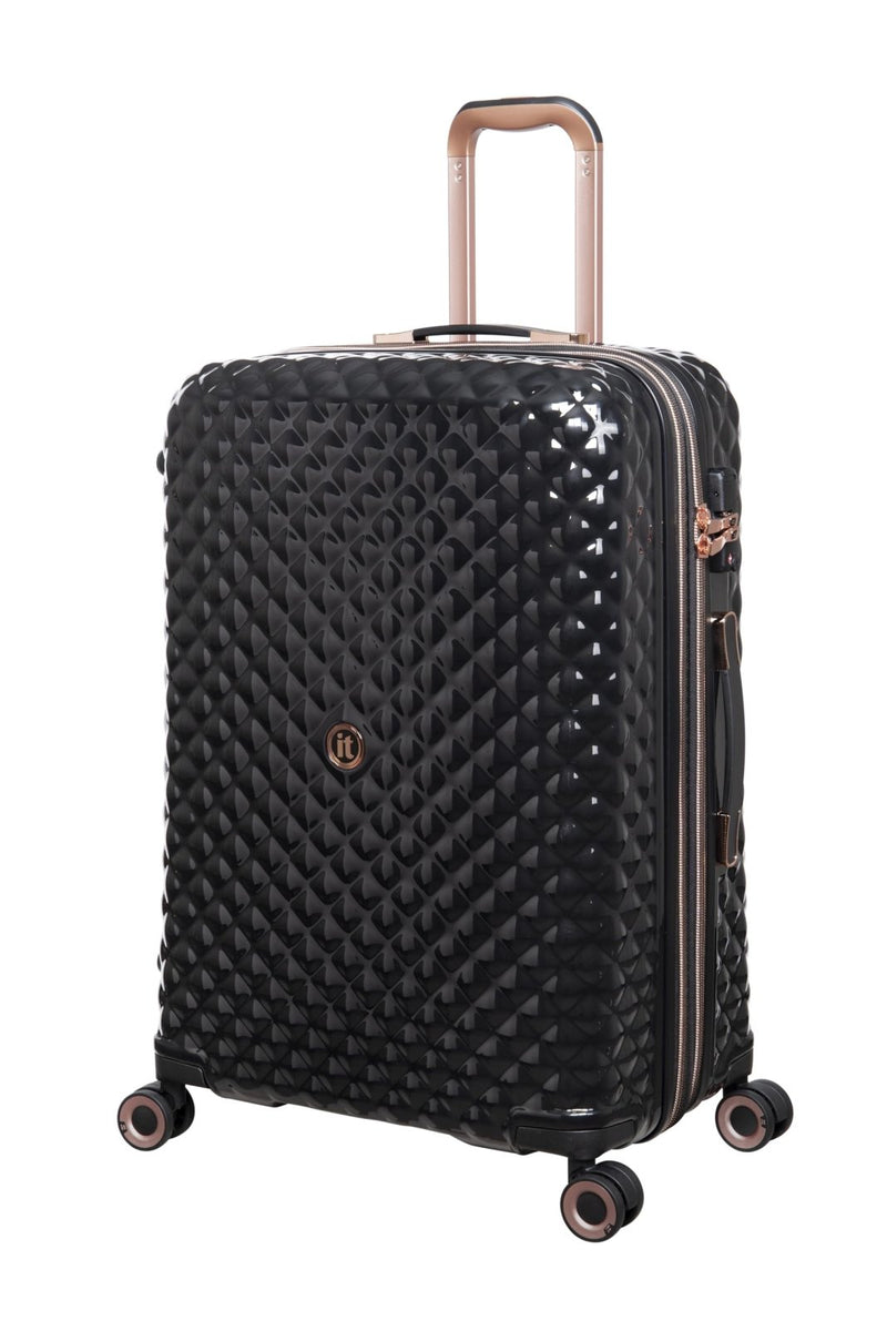 It Luggage Glitzy 27" Hardside Checked 8 Wheel Expandable Spinner, Black