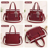 Ita Bag for Women, Cute Anime Pin Display Tote with Clear PVC Window, Kawaii Shoulder Bag with Lace Trim, Multi-Pocket Crossbody Purse for Cosplay, Convention, Travel, School, Wine Red
