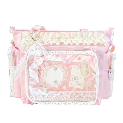 Ita Bag with DIY Accessory Kit - Clear Window Y2K Kawaii Lace Crossbody Bag with Display Insert for Pins & Button Badges, Perfect for | Backpacks4Less